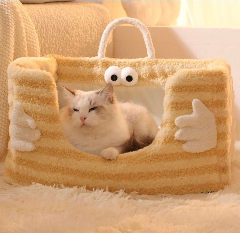 Cute Striped Cat Bed