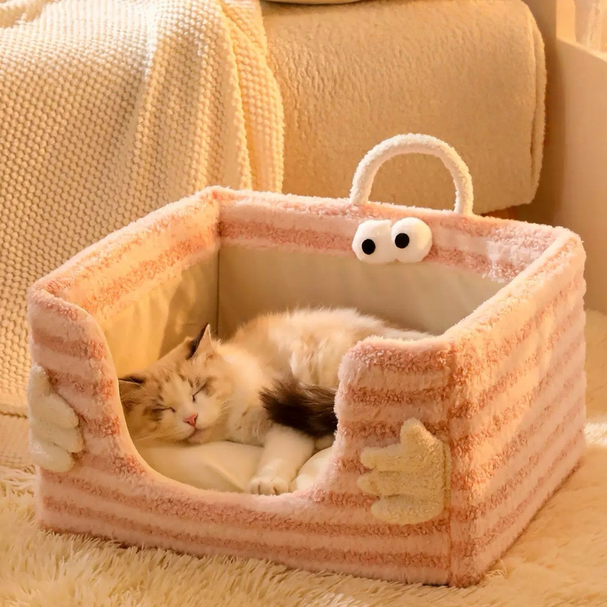 Cute Striped Cat Bed