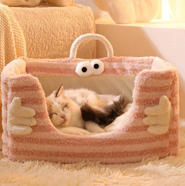 Cute Striped Cat Bed