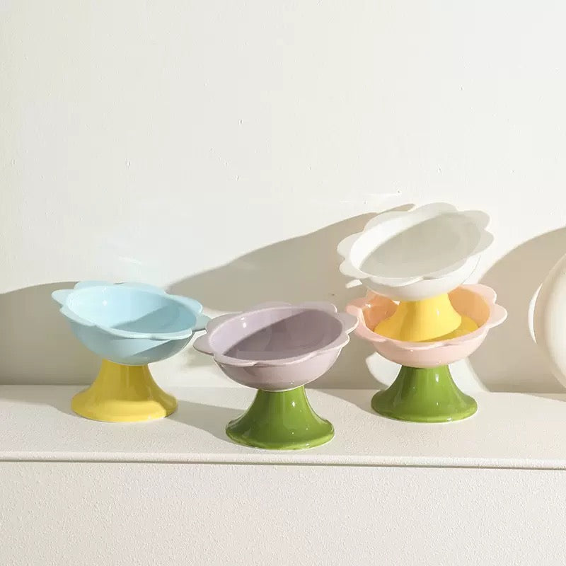Flower Shape Cat Bowl