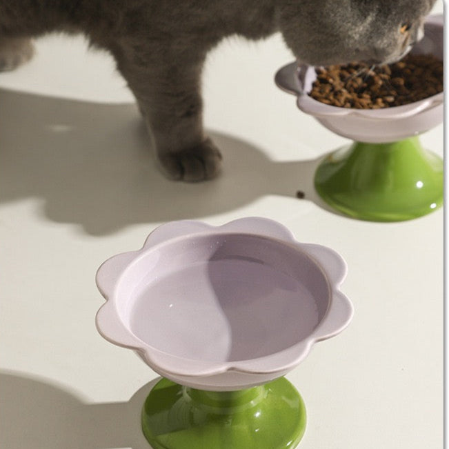 Flower Shape Cat Bowl