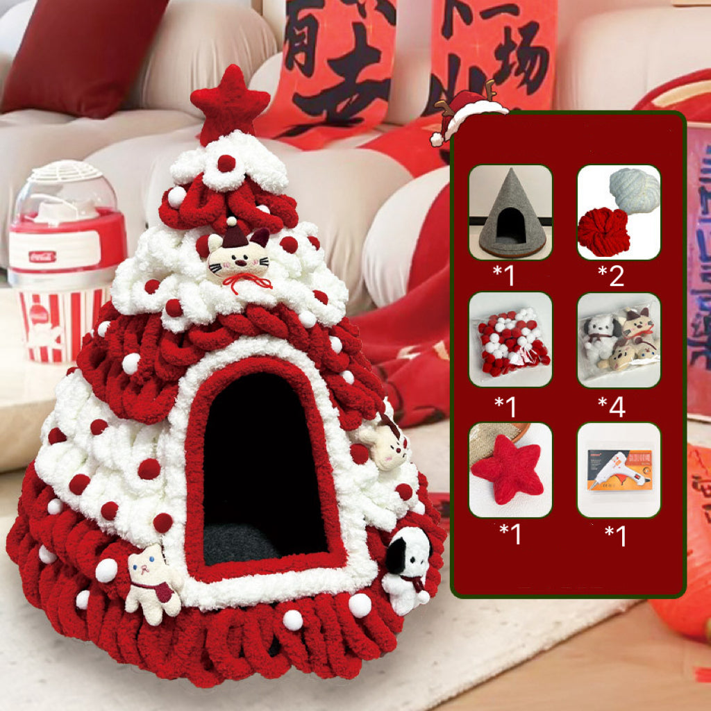 Fully DIY Christmas Tree Cat Bed With Materials