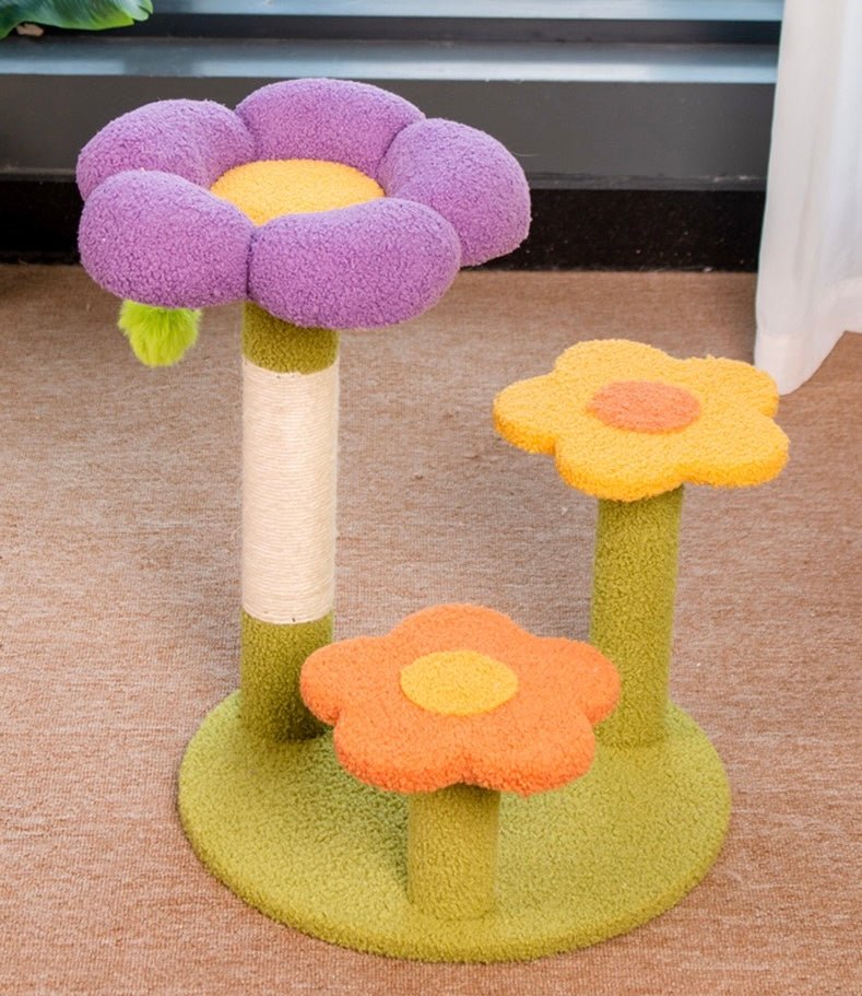 Bloomy Flower Cat Tree with Scratching Post- PawPaw Palace -