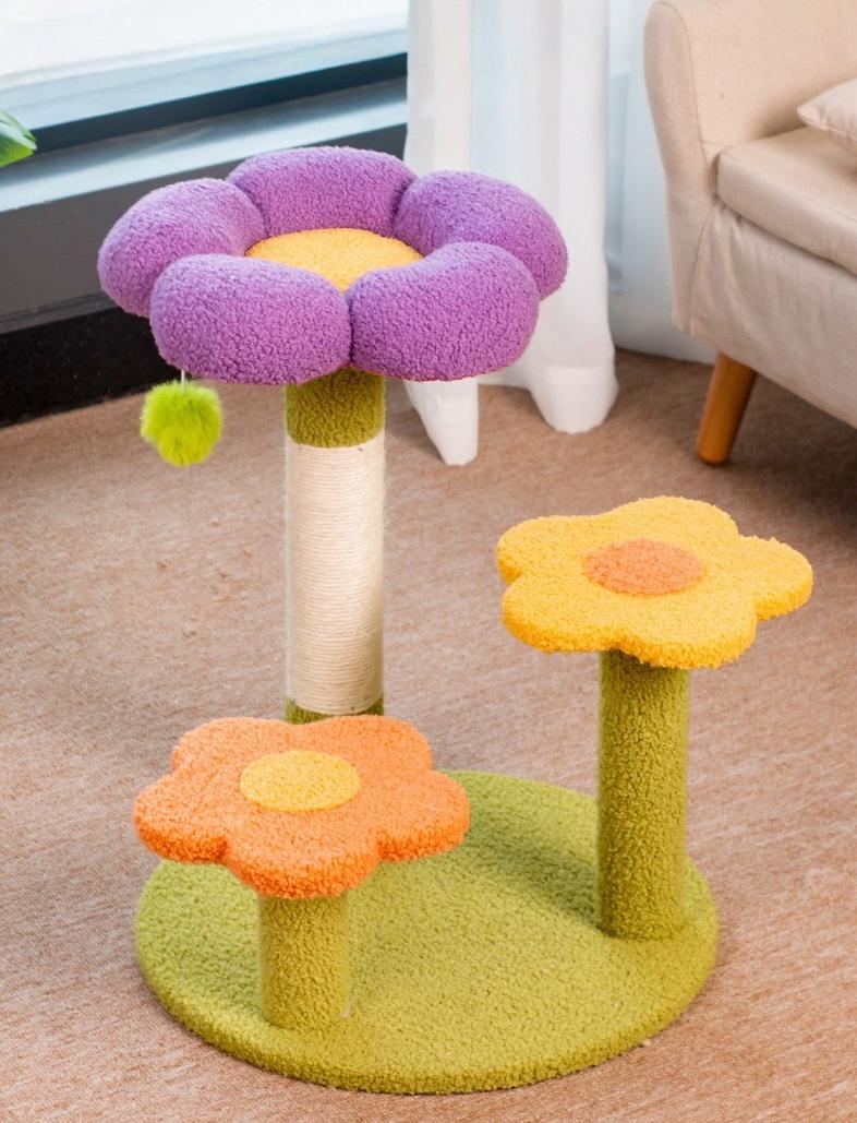 Bloomy Flower Cat Tree with Scratching Post - PawPaw Palace -