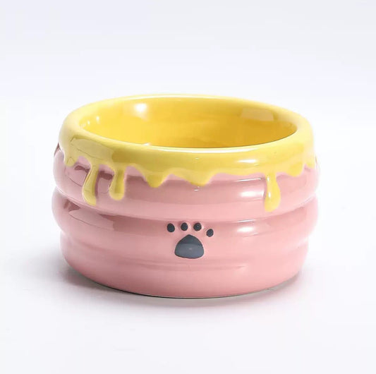 Honey Jar Cat Bowl - PawPaw Palace -