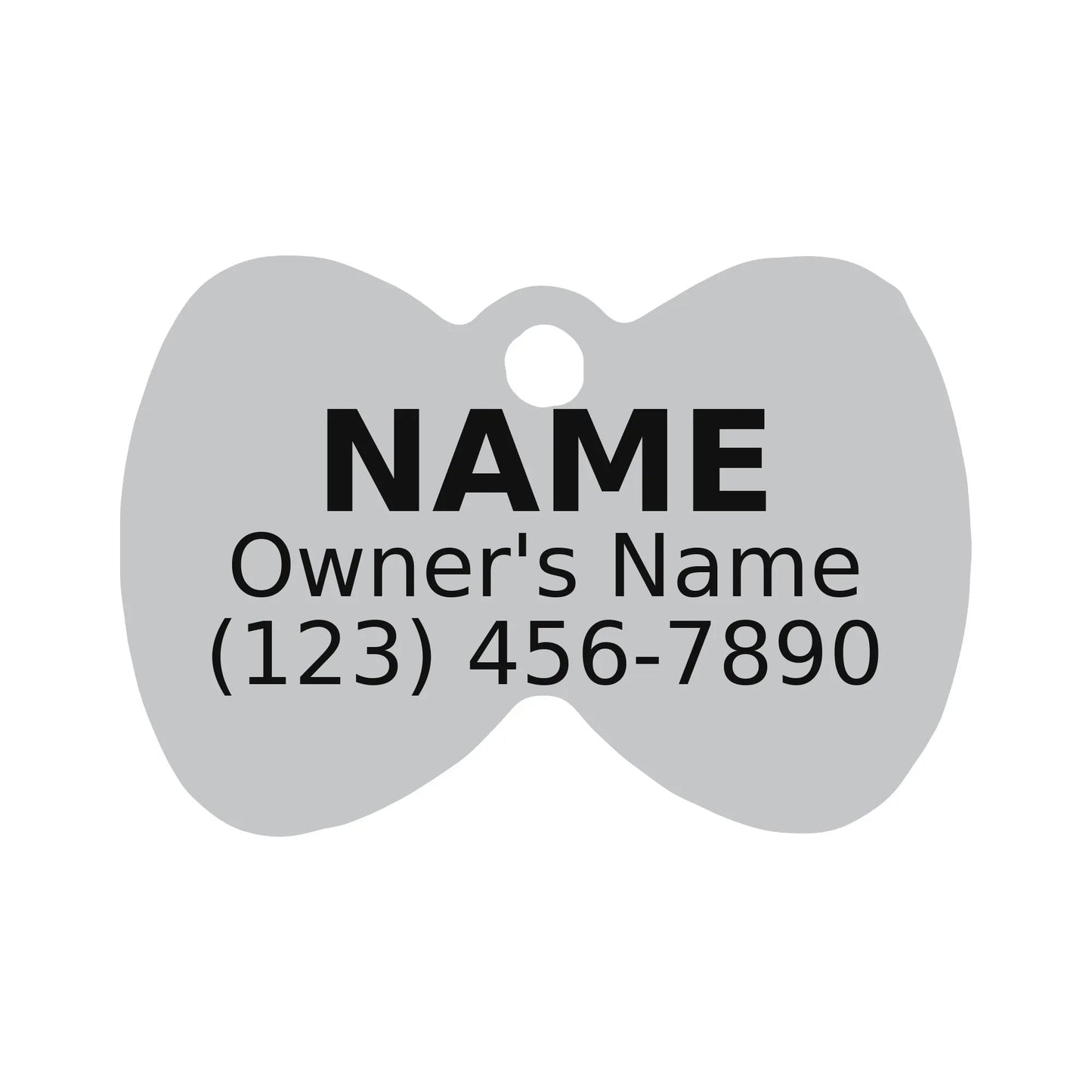Personalized Blue Bow Pet ID Tag – Custom Engraved Dog & Cat Tag - PawPaw Palace -