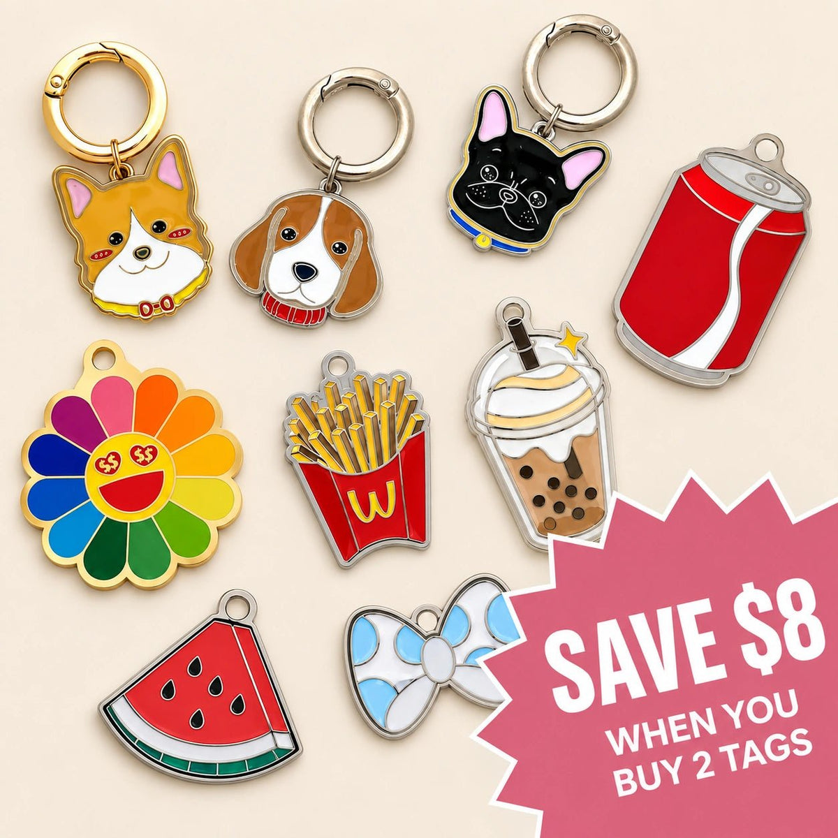 2 Pet ID Tag Bundle - PawPaw Palace - 