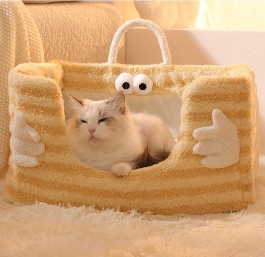 Cute Striped Cat Bed