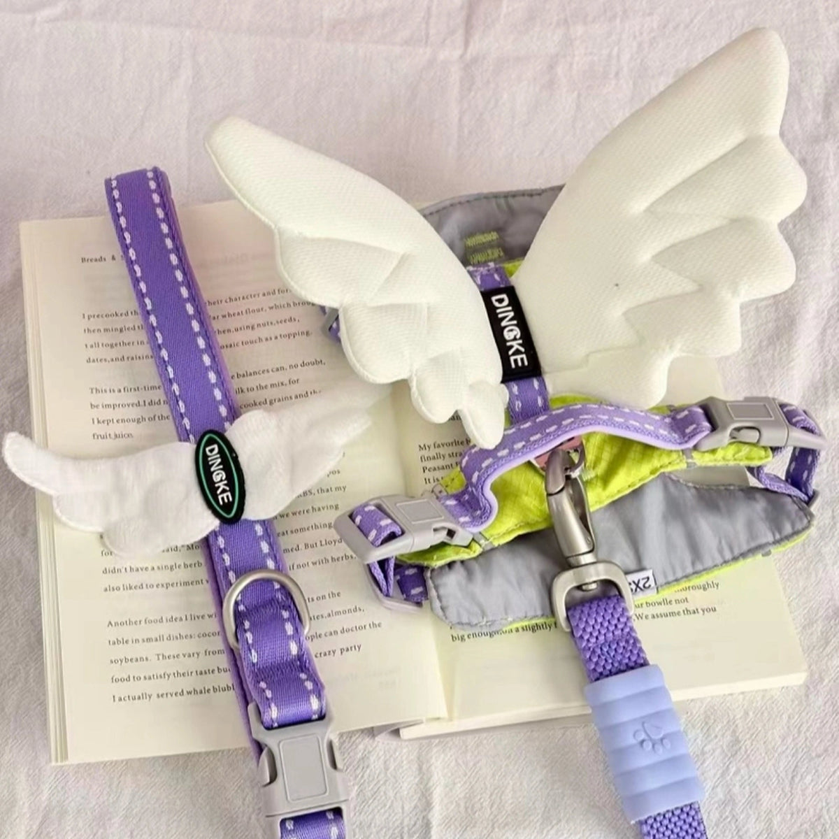 3D Glow Angel Wing Dog Harness & Leash Set - PawPaw Palace - 