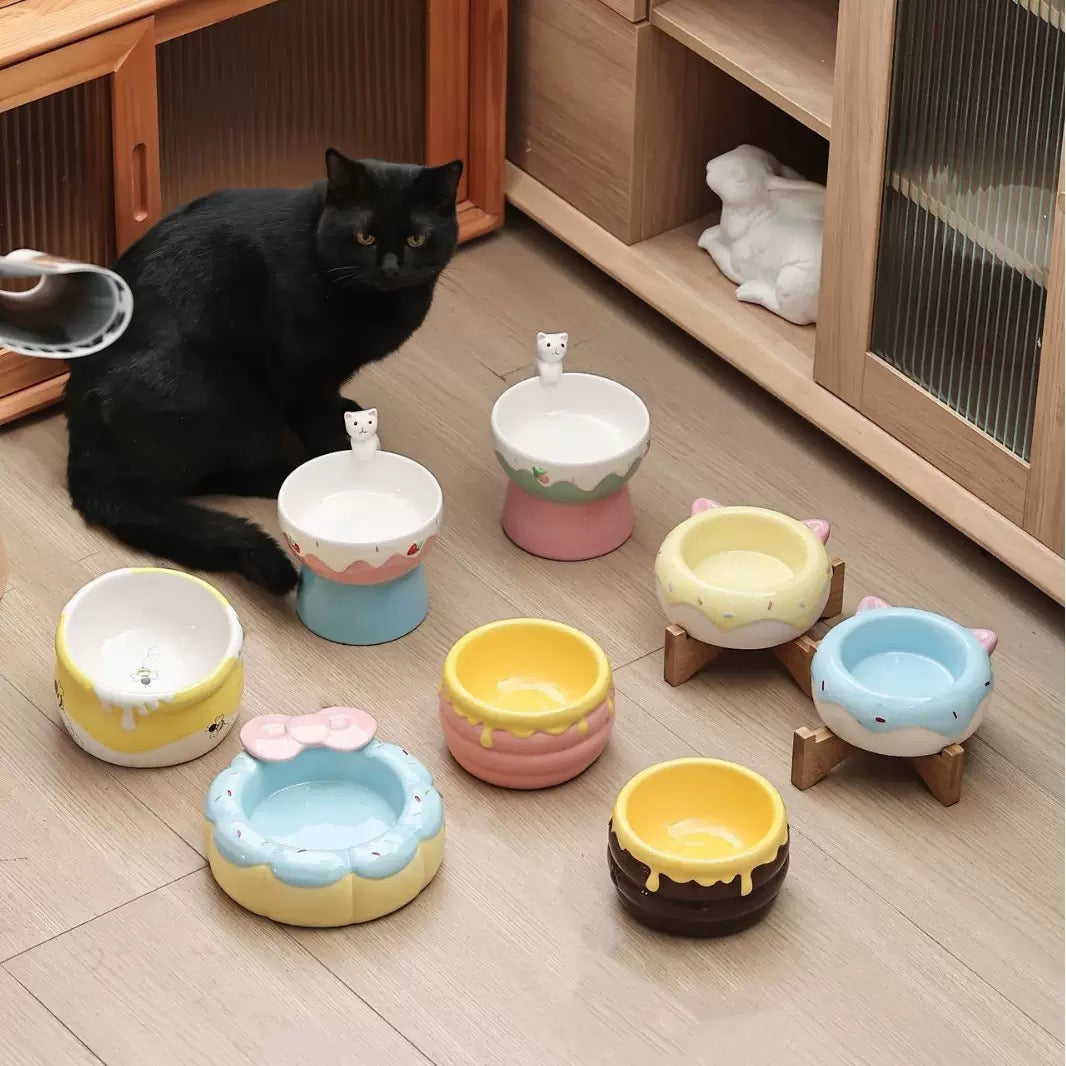 Honey Jar Cat Bowl