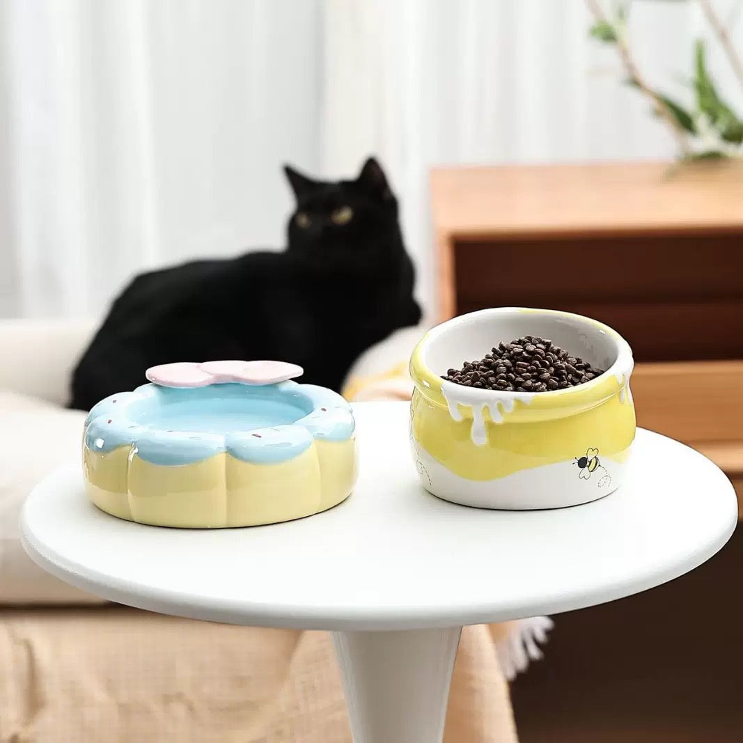 Honey Jar Cat Bowl