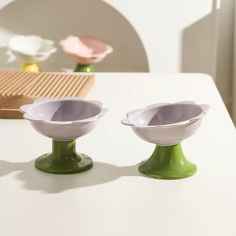 Flower Shape Cat Bowl