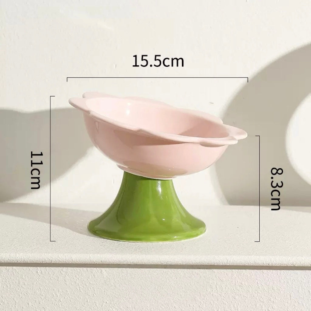 Flower Shape Cat Bowl