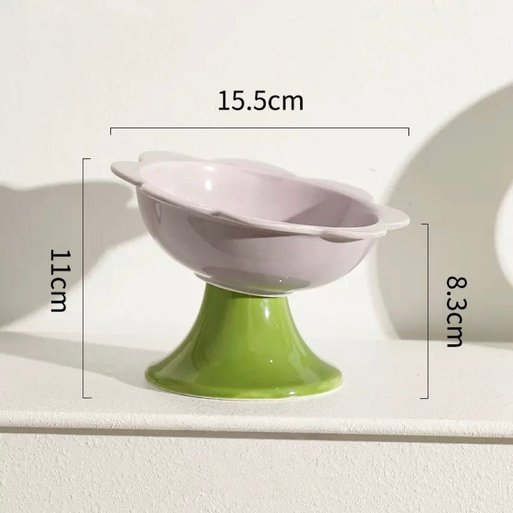 Flower Shape Cat Bowl