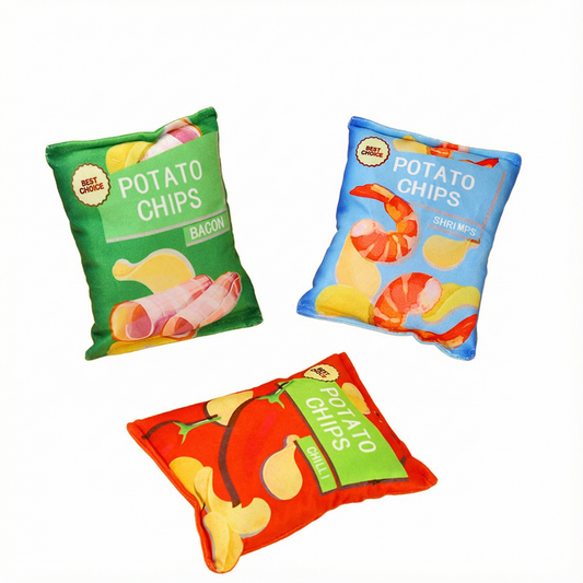 Potato Chips Plush Pet Toy| Pet Squeaker Pet Chew Toys