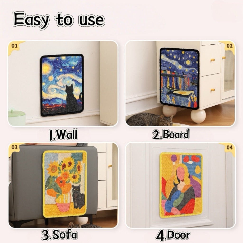 Artistic Wall Cat Scratcher - PawPaw Palace - 