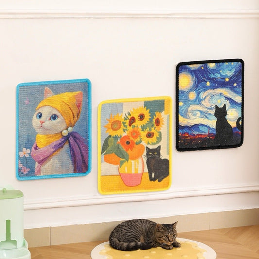Artistic Wall Cat Scratcher - PawPaw Palace - 