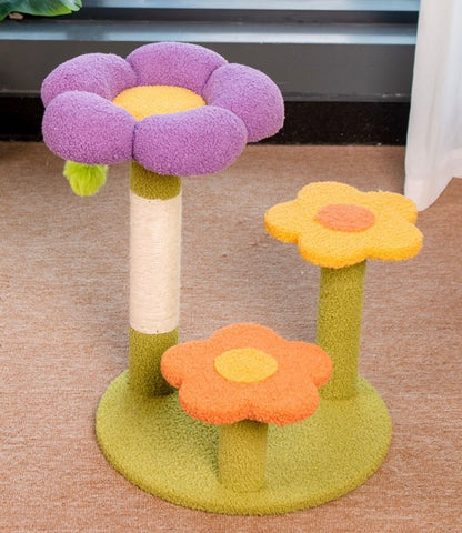 Bloomy Flower Cat Tree with Scratching Post- PawPaw Palace -