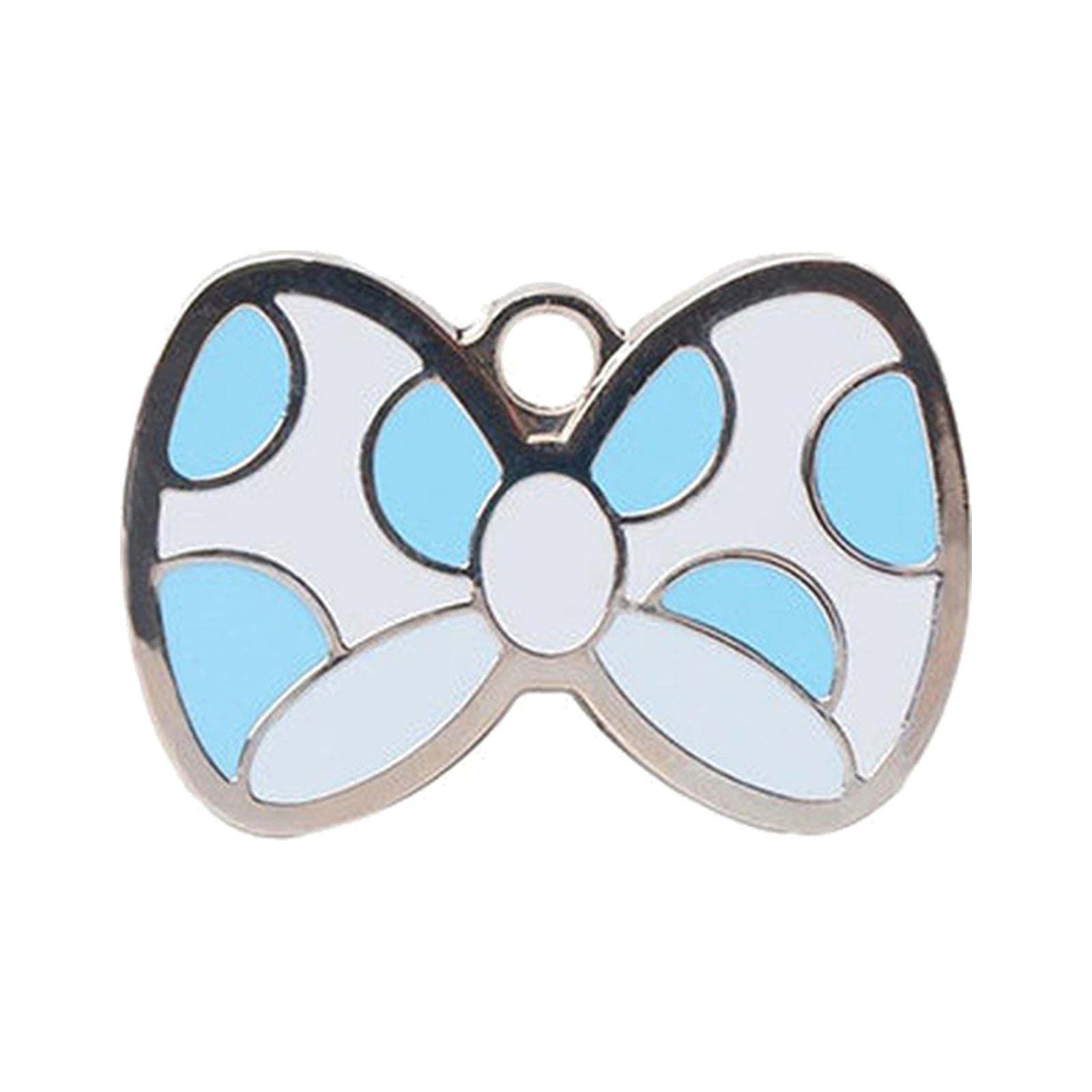 Blue Bow Dog Tag — Cute Engraved Pet ID Tag for Dogs & Cats - PawPaw Palace - 