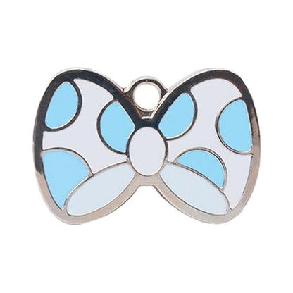 Blue Bow Dog Tag — Cute Engraved Pet ID Tag for Dogs & Cats - PawPaw Palace - 
