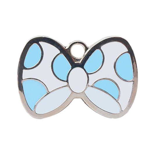 Blue Bow Dog Tag — Cute Engraved Pet ID Tag for Dogs & Cats - PawPaw Palace - 