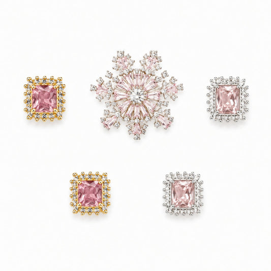 Blush Snowflake Snap on charm- PawPaw Palace - 