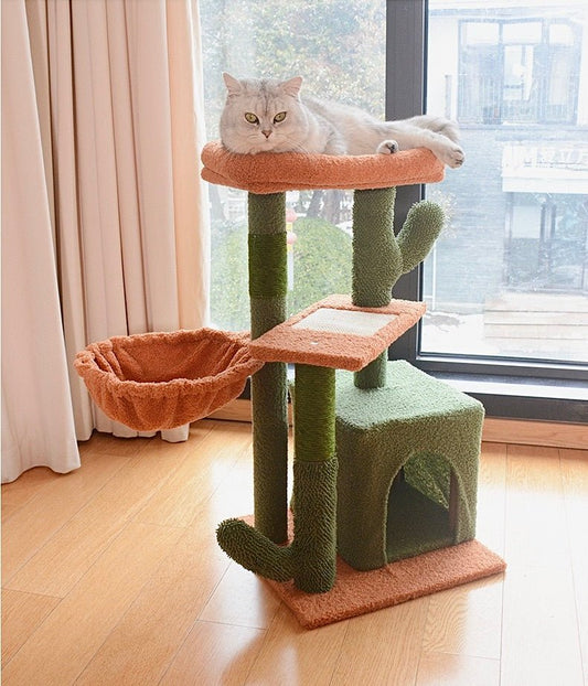 Cactus Cat Tree with a Hammock - PawPaw Palace -
