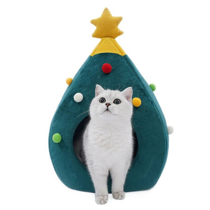 Christmas Tree Cat Beds House - PawPaw Palace - 