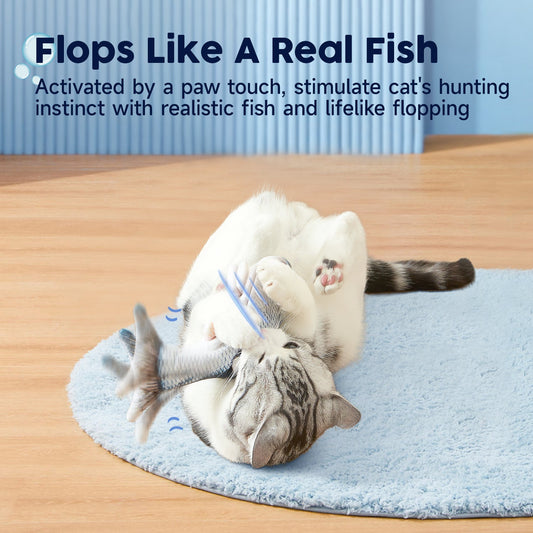Flopping Fish with Silvervine and Catnip| Cat Toys - PawPaw Palace - 