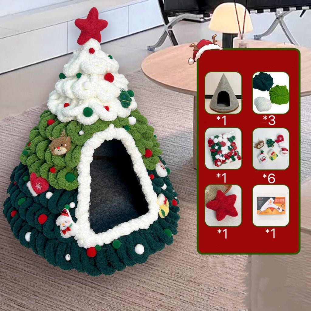 Fully DIY Christmas Tree Cat Bed With Materials - PawPaw Palace - 