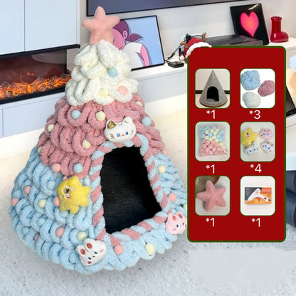 Fully DIY Christmas Tree Cat Bed With Materials - PawPaw Palace - 
