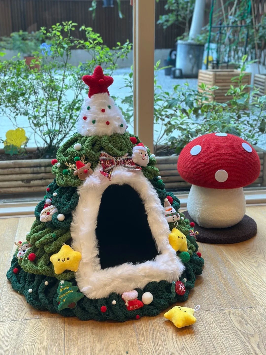 Fully DIY Christmas Tree Cat Bed With Materials - PawPaw Palace - 