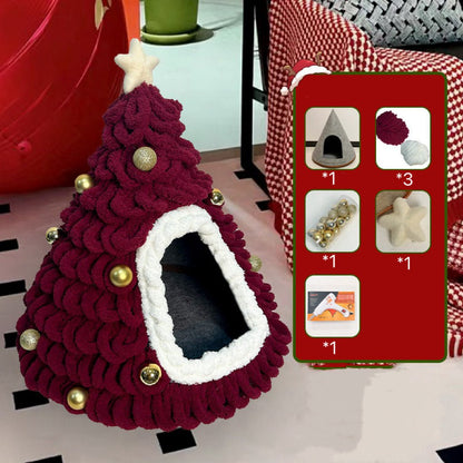 Fully DIY Christmas Tree Cat Bed With Materials - PawPaw Palace - 