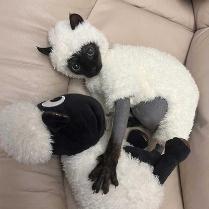 Funny Sheep Costume Hairless Cat Halloween Clothes - PawPaw Palace - 