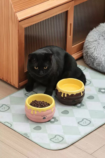 Honey Jar Cat Bowl - PawPaw Palace - 