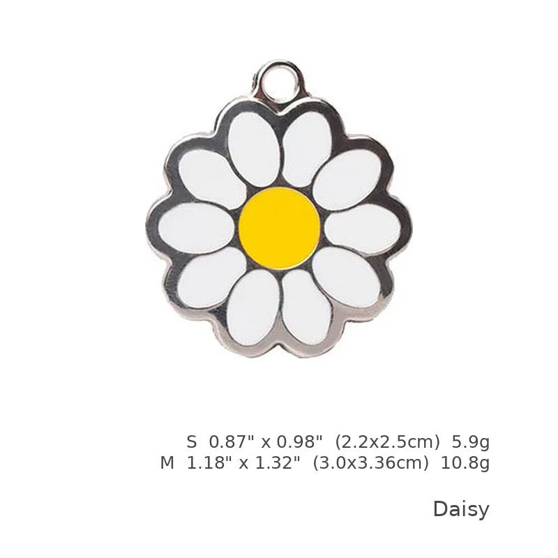 Personalized Daisy Pet ID Tag – Custom Engraved Dog & Cat Tag - PawPaw Palace - 