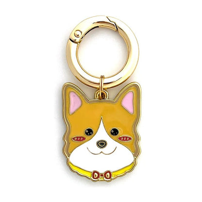 tag-corgi-Personalized Dog Breed Tag – Custom Engraved Enamel Collar Charm - PawPaw Palace - 