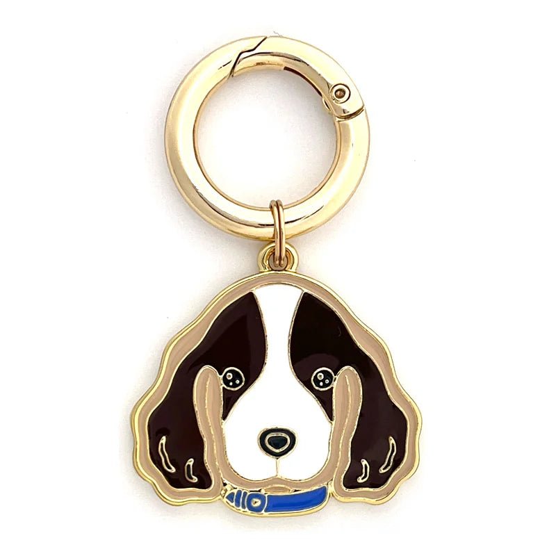 tag-springer-spaniel-liver-Personalized Dog Breed Tag – Custom Engraved Enamel Collar Charm - PawPaw Palace - 