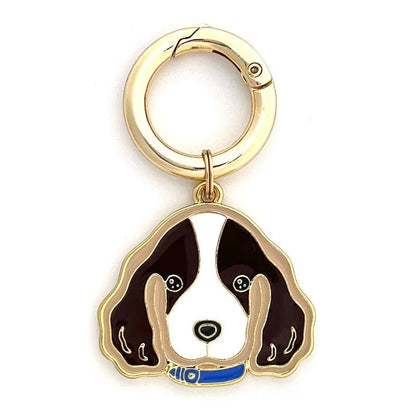 tag-springer-spaniel-liver-Personalized Dog Breed Tag – Custom Engraved Enamel Collar Charm - PawPaw Palace - 
