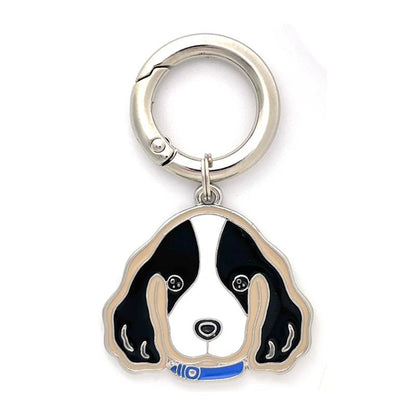 tag-springer-spaniel-black-Personalized Dog Breed Tag – Custom Engraved Enamel Collar Charm - PawPaw Palace - 