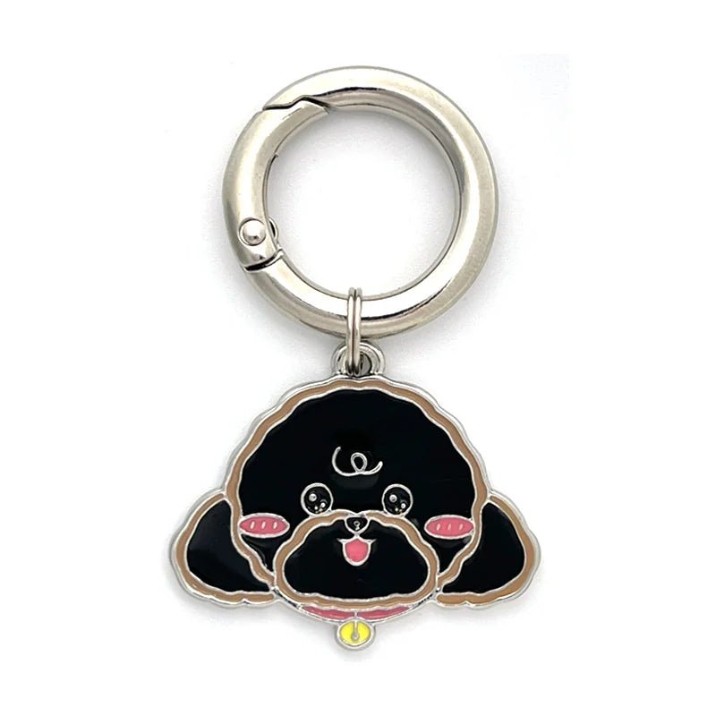 tag-poodle-black-Personalized Dog Breed Tag – Custom Engraved Enamel Collar Charm - PawPaw Palace - 