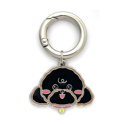 tag-poodle-black-Personalized Dog Breed Tag – Custom Engraved Enamel Collar Charm - PawPaw Palace - 