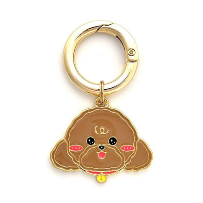 tag-poodle-apricot-Personalized Dog Breed Tag – Custom Engraved Enamel Collar Charm - PawPaw Palace