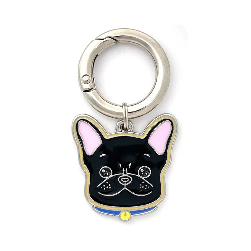 tag-french-bulldog-black-Personalized Dog Breed Tag – Custom Engraved Enamel Collar Charm - PawPaw Palace - 