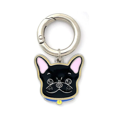 tag-french-bulldog-black-Personalized Dog Breed Tag – Custom Engraved Enamel Collar Charm - PawPaw Palace - 
