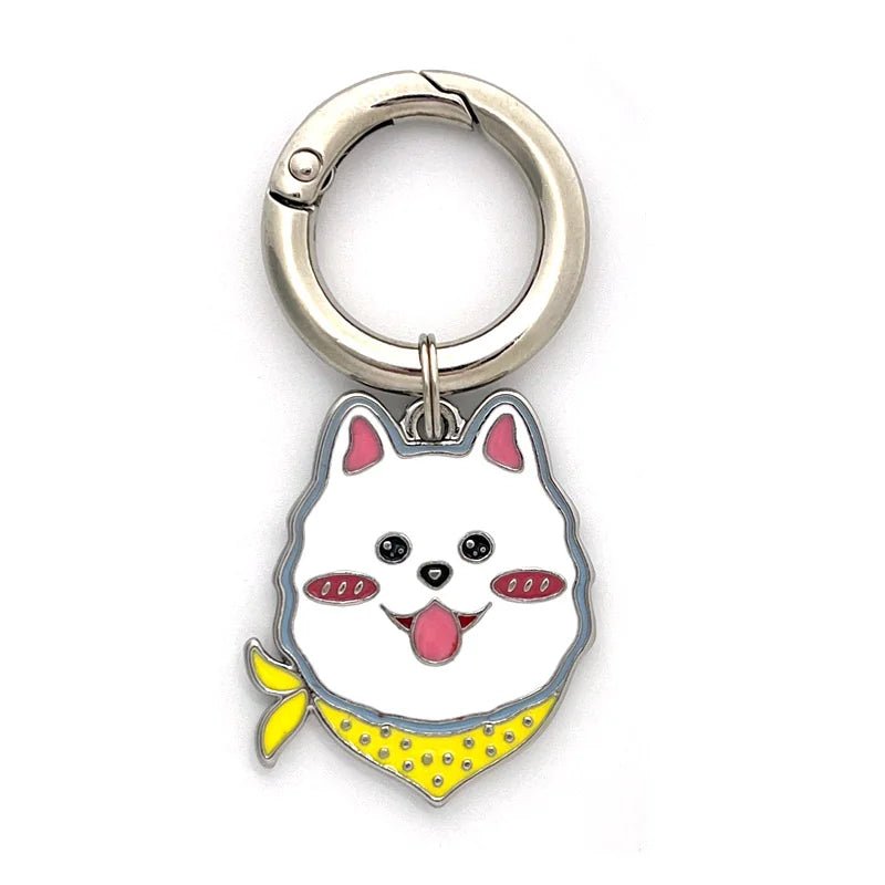tag-samoyed-Personalized Dog Breed Tag – Custom Engraved Enamel Collar Charm - PawPaw Palace - 