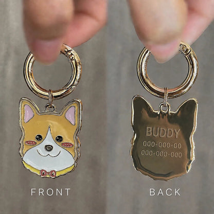 Personalized Dog Breed Tag – Custom Engraved Enamel Collar Charm - PawPaw Palace - 