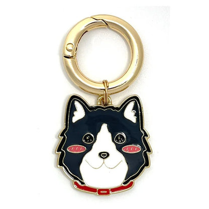 tag-border-collie-black-Personalized Dog Breed Tag – Custom Engraved Enamel Collar Charm - PawPaw Palace - 