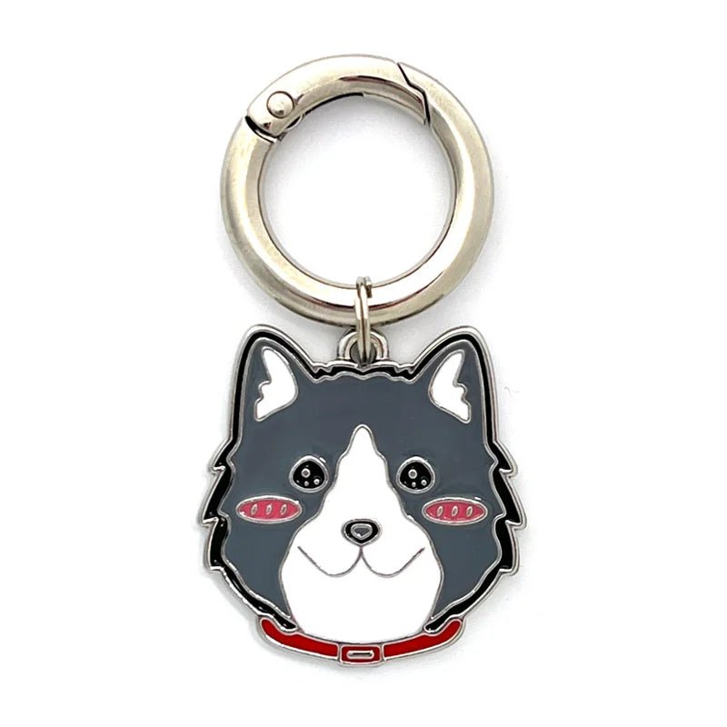 tag-border-collie-blue-merle-Personalized Dog Breed Tag – Custom Engraved Enamel Collar Charm - PawPaw Palace - 
