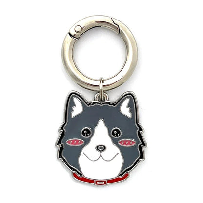 tag-border-collie-blue-merle-Personalized Dog Breed Tag – Custom Engraved Enamel Collar Charm - PawPaw Palace - 